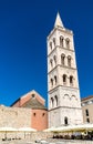 Bell tower of St. Anastasia Cathedral in Zadar, Croatia Royalty Free Stock Photo