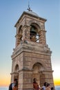 The bell tower of St. George chapel on top of Mount Lycabettus in Athens