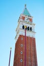 Bell tower in St. Mark`s Square, in Venice, Italy Royalty Free Stock Photo