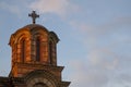 Bell tower of st Marko church in sunset,Belgrade,Serbia Royalty Free Stock Photo