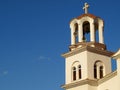 Bell Tower of The St. Paraskevi Church in Paralia Katerinis, Greece Royalty Free Stock Photo