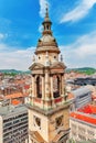 Bell tower of St.Stephen Basilica in Budapest at daytime. Hungary Royalty Free Stock Photo