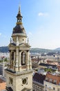 Bell tower of St. Stephen Basilica. Budapest. Hungary Royalty Free Stock Photo