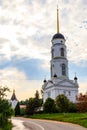 Bell tower of St. Tikhon`s Transfiguration convent in Zadonsk, Russia Royalty Free Stock Photo