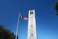 Bell tower and state flag Royalty Free Stock Photo