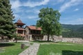 Bell tower of Studenica monastery, 12th-century Serbian orthodox Royalty Free Stock Photo