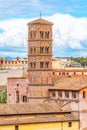 Bell tower of Temple of Venus and Rome at Roman Forum, Rome, Italy Royalty Free Stock Photo