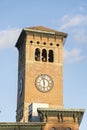 Bell tower on top of an old traditional building with clock at Tacoma, Washington Royalty Free Stock Photo