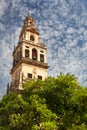 Bell Tower (Torre de Alminar) of the Mezquita Cathedral (The Great Mosque) in Cordoba, Spain Royalty Free Stock Photo