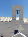 Bell tower of a traditonal orthodox church to Amorgos in Greece.