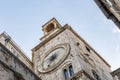 Bell tower view of Church of our lady in ancient split town in Croatia Royalty Free Stock Photo