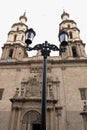 Bell towers and luminaries, Leon, Guanajuato. Vertical format