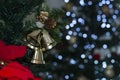 Bell on the tree with space to write Christmas message Royalty Free Stock Photo