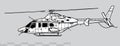 Bell 430. Vector drawing of medium utility helicopter. Royalty Free Stock Photo