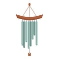 Bell wind chime icon cartoon vector. Asian hang decoration