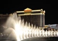 Bellagio Fountains and Caesars Palace - Las Vegas Royalty Free Stock Photo