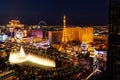 Bellagio Fountains on the Las Vegas Boulevard Royalty Free Stock Photo