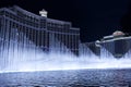 Bellagio Hotel Fountain show in cool blue setting