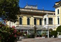 Bellagio, Italy - May 28 2021: Courtyard of the Grand Hotel Villa Serbelloni