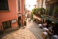 Bellagio. Lake Como. Amazing Old Narrow Street in Bellagio. Lake Como, Italy, Europe. Famous Picturesque
