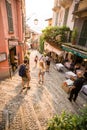 Bellagio. Lake Como. Amazing Old Narrow Street in Bellagio. Lake Como, Italy, Europe. Famous Picturesque