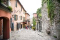 Bellagio. Lake Como. Amazing Old Narrow Street in Bellagio. Lake Como, Italy, Europe. Famous Picturesque