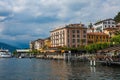 BELLAGIO ON LAKE COMO, ITALY, JUNE 15, 2014. View on coast line of Bellagio city on Lake Como, Italy. Italian landscape city with