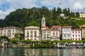 BELLAGIO ON LAKE COMO, ITALY, JUNE 15, 2016. View on coast line of Bellagio city on Lake Como, Italy. Italian landscape city with