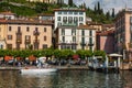 BELLAGIO ON LAKE COMO, ITALY, JUNE 15, 2016. View on coast line of Bellagio city on Lake Como, Italy. Italian landscape city with