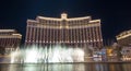 Bellagio Resort water fountain show at night Royalty Free Stock Photo