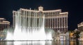 Bellagio Resort water fountain show at night Royalty Free Stock Photo