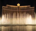 Bellagio Resort water fountain show at night Royalty Free Stock Photo