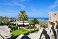 Bellapais, Cyprus - Oct 4th 2018: View from the ruins of medieval Bellapais Abbey in Cypriot city Bellapais