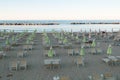 Sunset on the beach, italian Adriatic coast Royalty Free Stock Photo