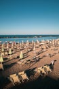 Sunset on the beach, italian Adriatic coast Royalty Free Stock Photo