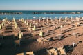 Sunset on the beach, italian Adriatic coast Royalty Free Stock Photo