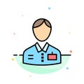 Bellboy, Bellhop, Doorman, Hotel, Service Abstract Flat Color Icon Template