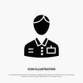 Bellboy, Bellhop, Doorman, Hotel, Service Solid Black Glyph Icon Royalty Free Stock Photo