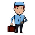 bellboy character hotel service icon