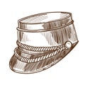 Bellboy hat isolated sketch headdress uniform element