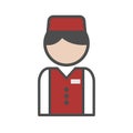 Bellboy icon with red uniform