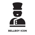 Bellboy icon vector isolated on white background, logo concept o