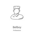 bellboy icon vector from professions collection. Thin line bellboy outline icon vector illustration. Linear symbol for use on web