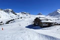 Belle Plagne, Winter landscape in the ski resort of La Plagne, France