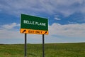 US Highway Exit Sign for Belle Plaine