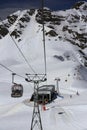 Bellecote, Plagne Centre, Winter landscape in the ski resort of La Plagne, France Royalty Free Stock Photo