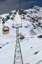 Bellecote, Plagne Centre, Winter landscape in the ski resort of La Plagne, France Royalty Free Stock Photo