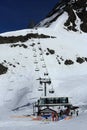 Bellecote, Plagne Centre, Winter landscape in the ski resort of La Plagne, France Royalty Free Stock Photo