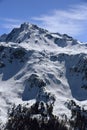 Bellecote, Plagne Centre, Winter landscape in the ski resort of La Plagne, France Royalty Free Stock Photo