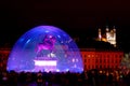 Bellecour square during light fest (Lyon, France) Royalty Free Stock Photo